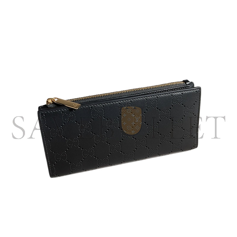 Gvc*1 PERFORATED GG LONG WALLET 876085 (19*10*1.5cm)